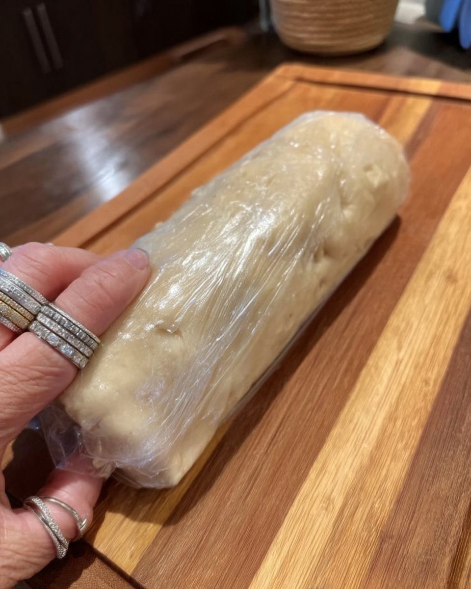 Ingredients for shortbread including cubed butter and powdered sugar