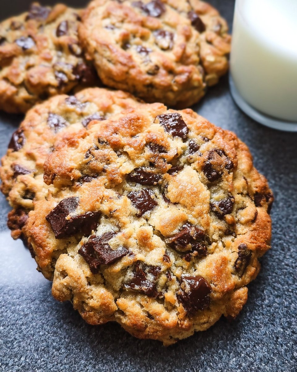 Chocolate chip cookies served next to a cup of dark coffee