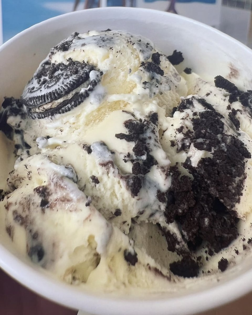 Ingredients for cookies and cream cookies including cream cheese and oreos