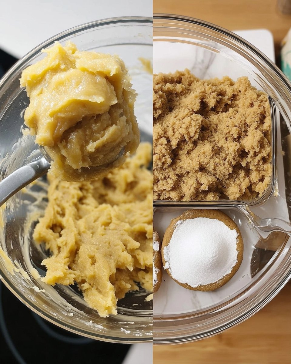 A stand mixer bowl showing pale ivory creamed butter and sugar with flecks of yellow lemon zest