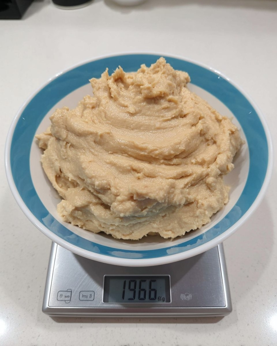 Spoonful of creamy sugar free peanut butter showing texture