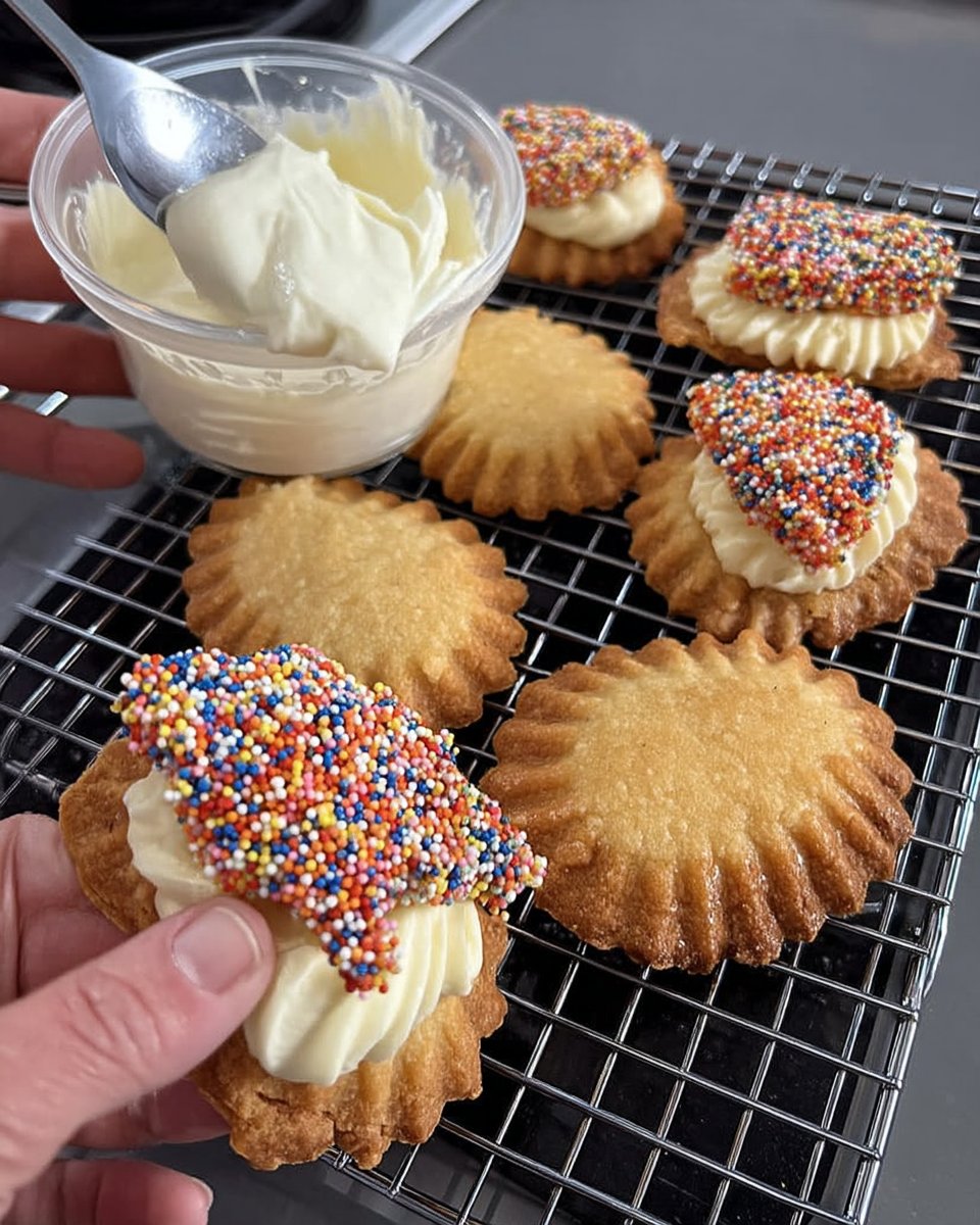 Fairy cookies served on a porcelain plate for tea