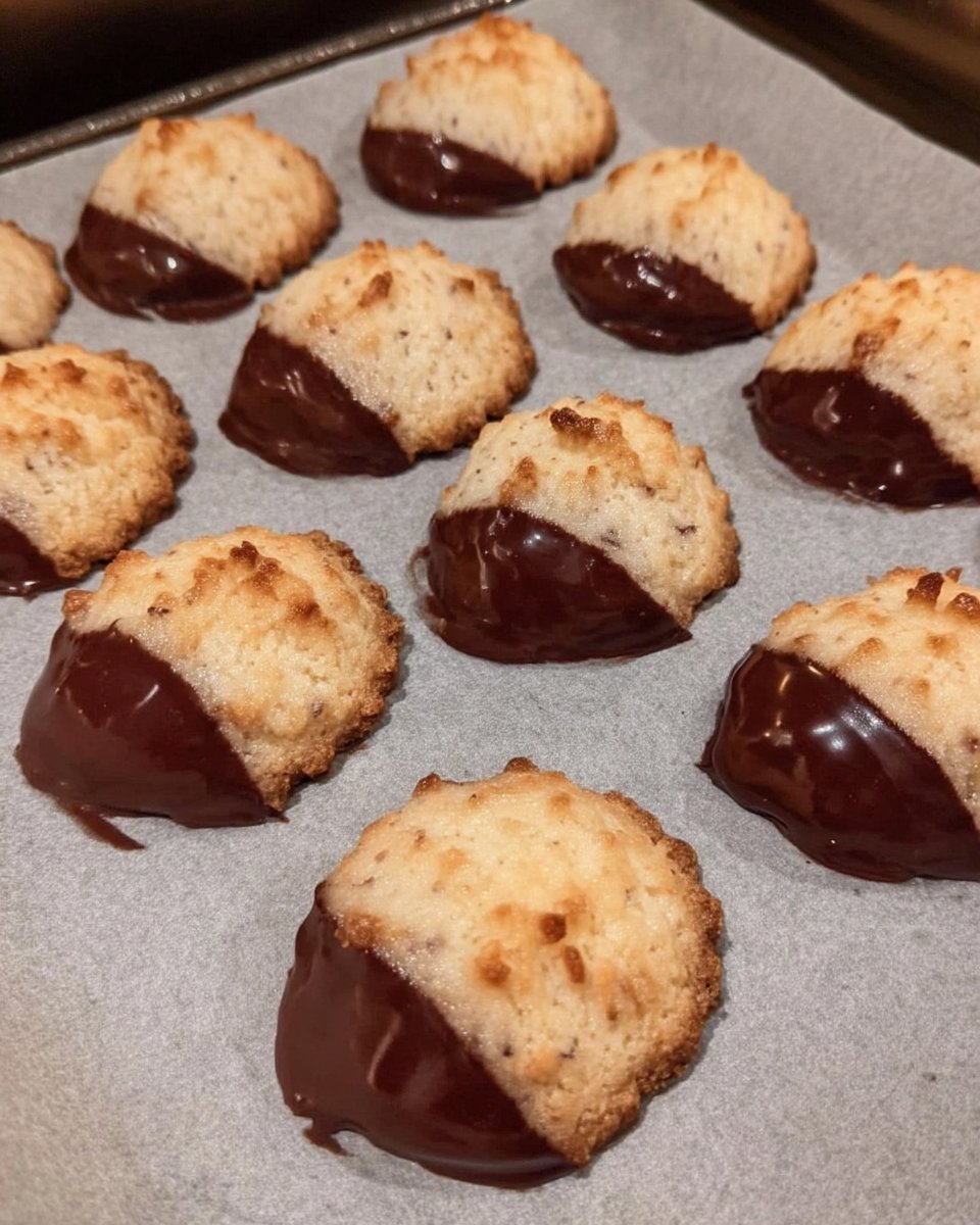 Platter of finished chocolate dipped shortbread cookies with various toppings