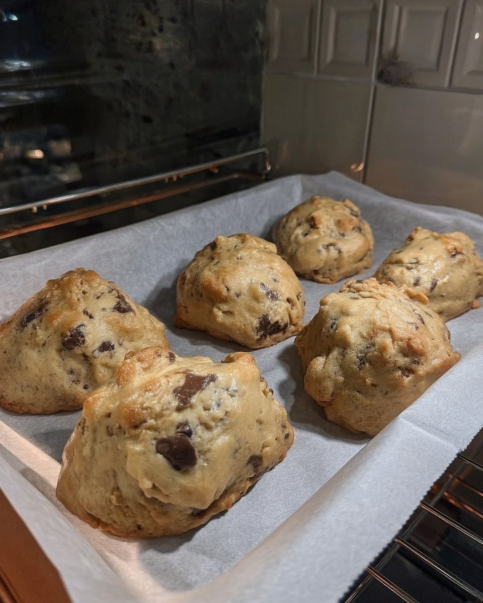 Frozen disks of nutella on a baking sheet