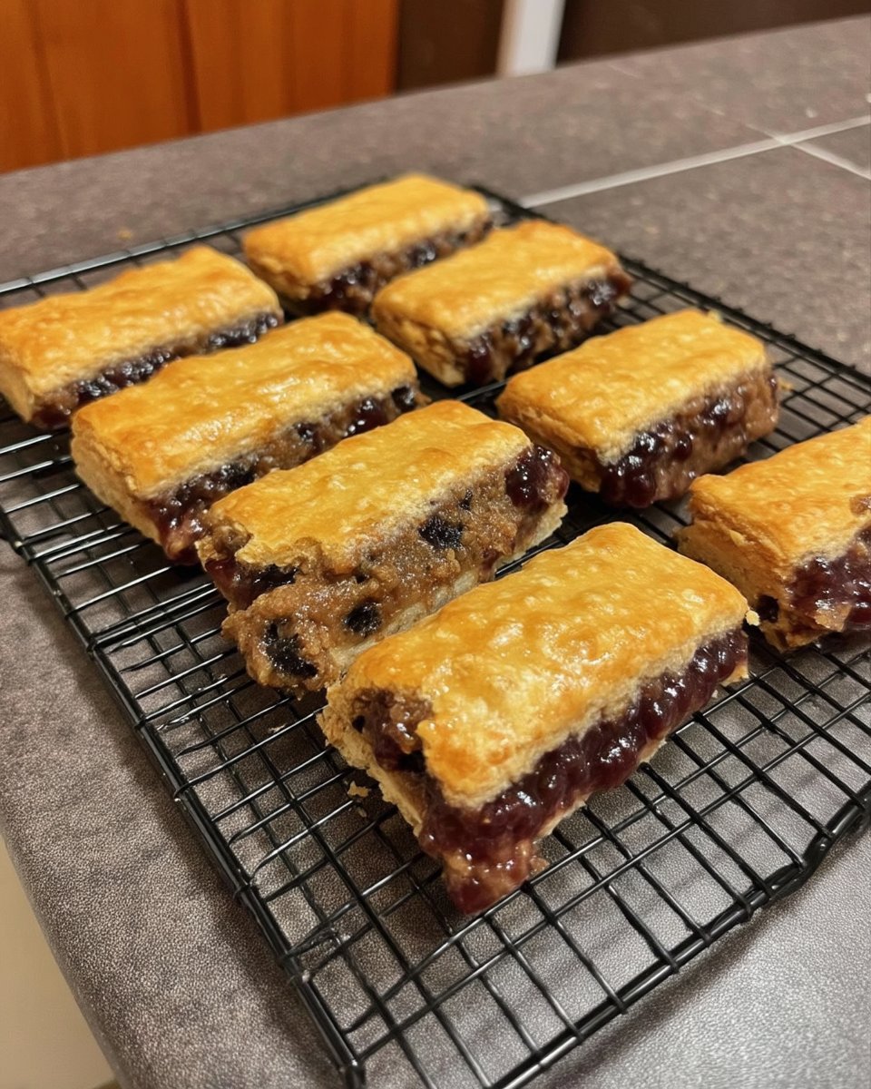 Rolling out Garibaldi Biscuits between parchment