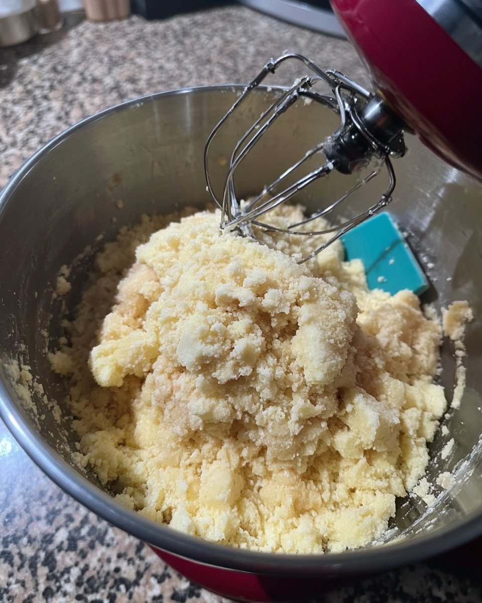 Bowls of weighed flour sugar and butter for slice and bake cookies.