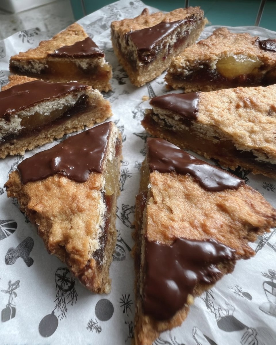 Nussecken dipping chocolate corners technique