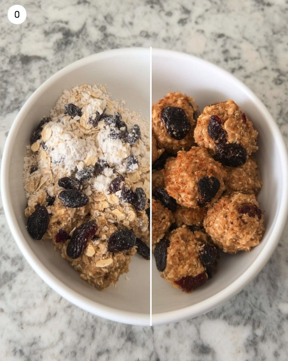 Ingredients for oatmeal cookies including oats dried cranberries and brown sugar