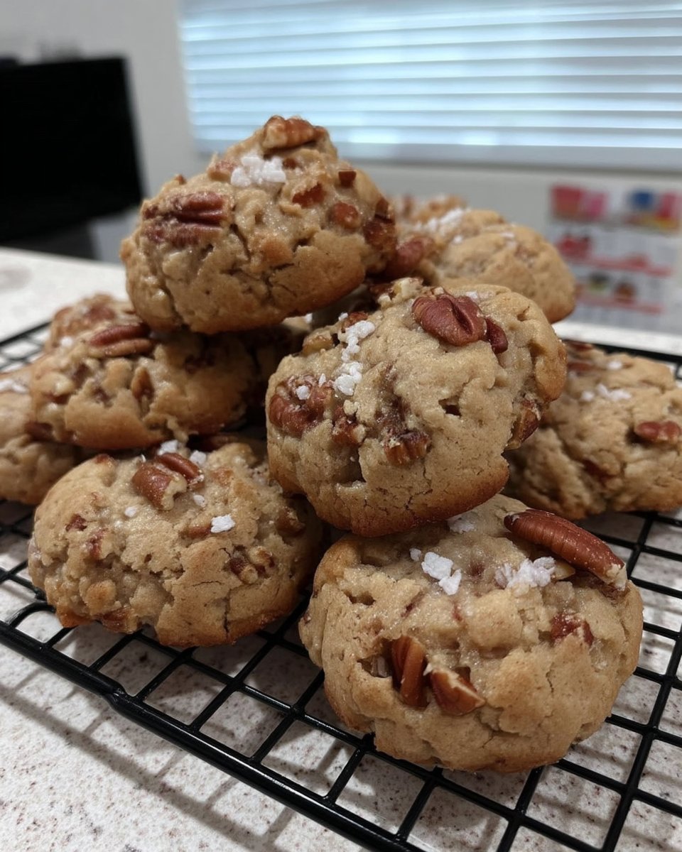 Pecan shortbread served with a cup of coffee