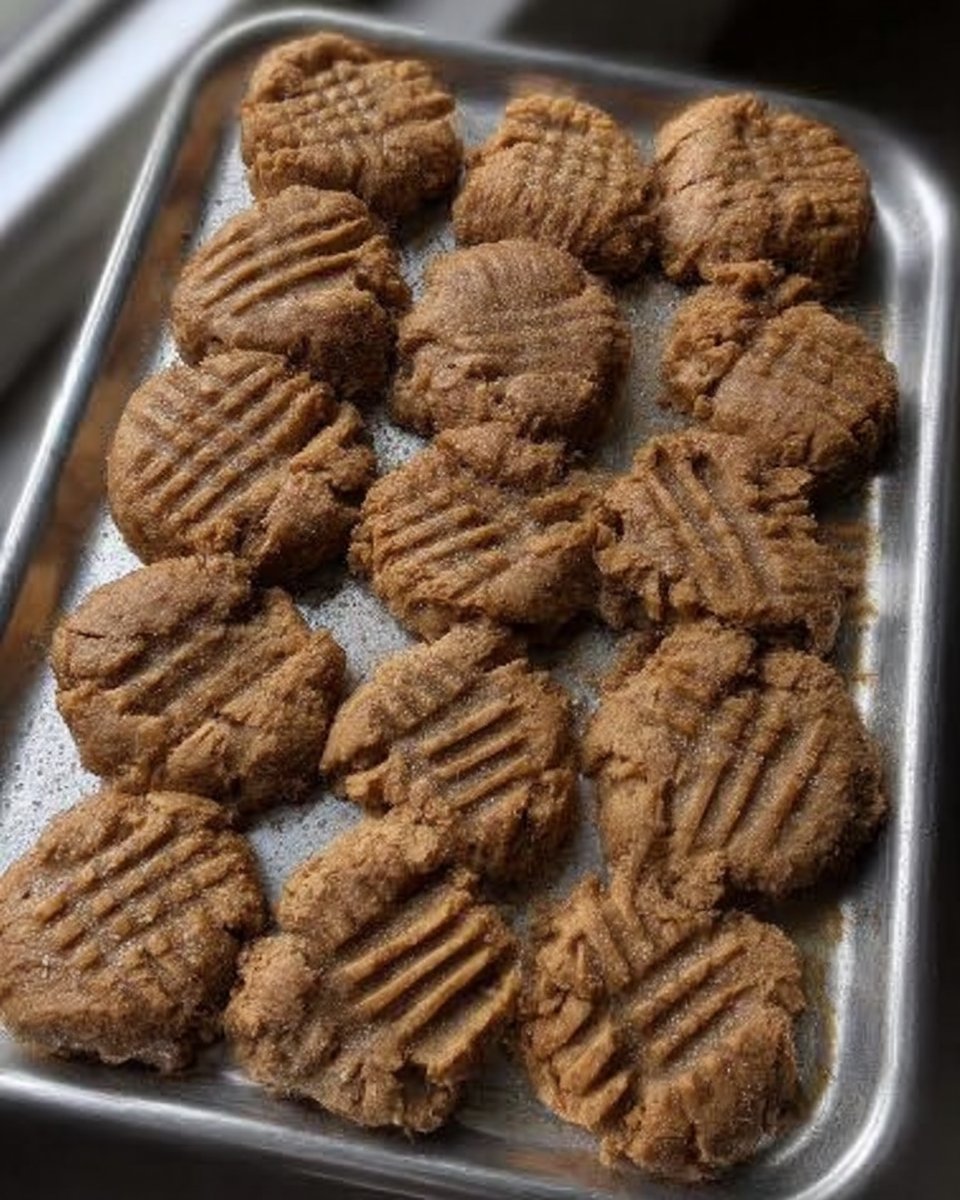 Close up of a wooden spoon mixing peanut butter and sugar into a thick dough.