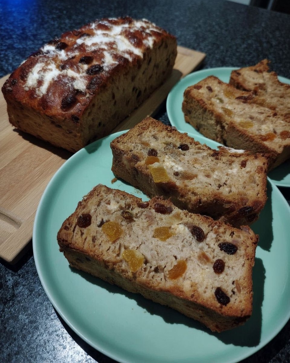 Sliced Bara Brith Bites with butter