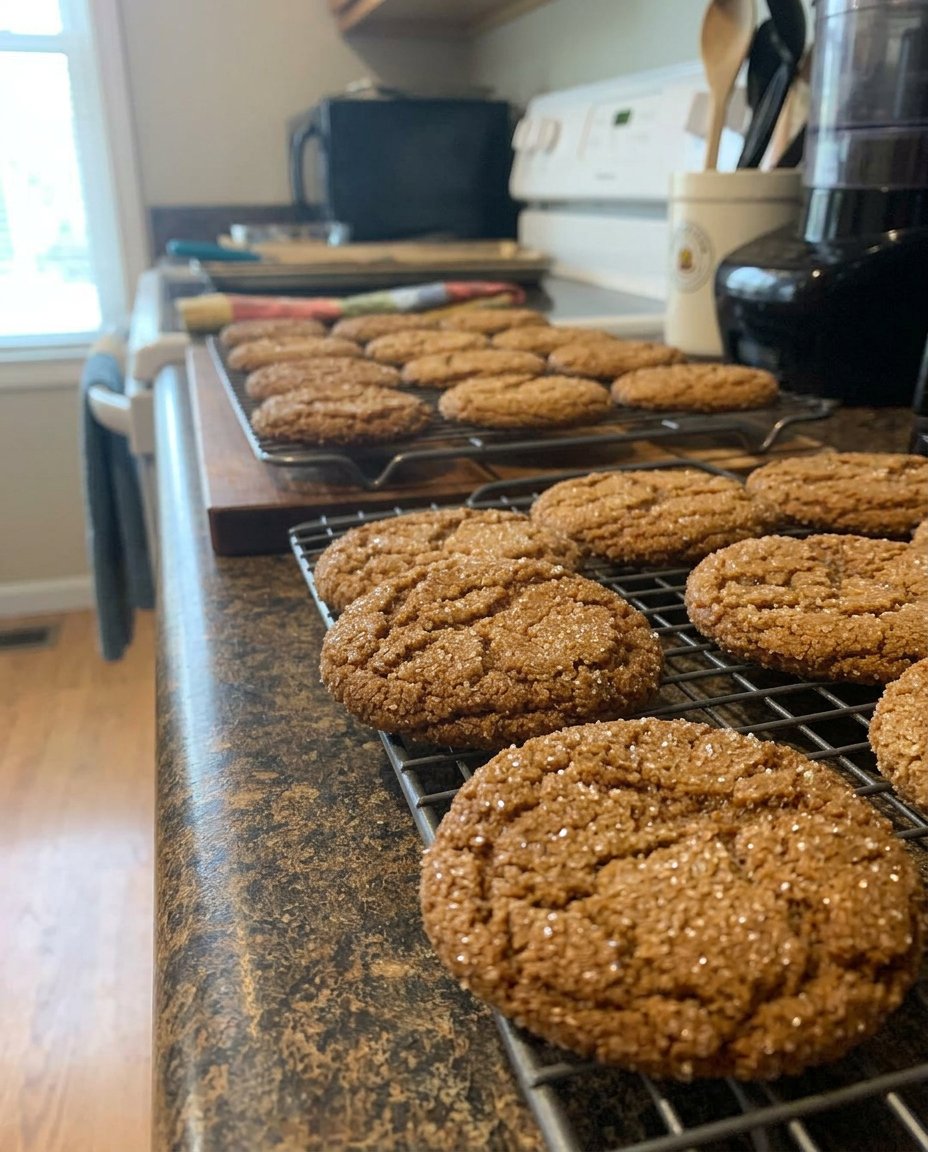 Chilled dough balls rolled in coarse sugar on a baking sheet