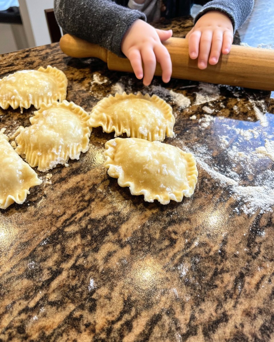Rolling out biscochos dough to one eighth inch thickness