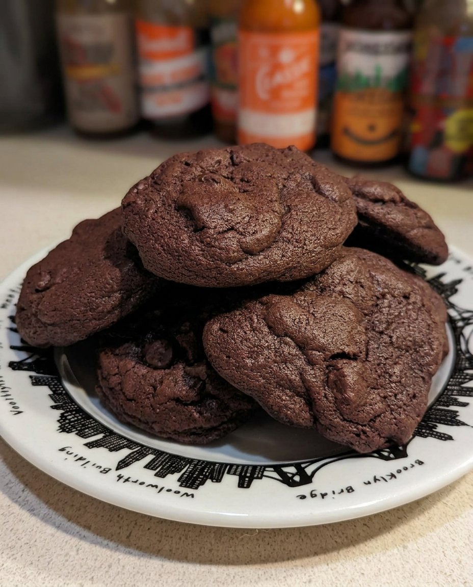 Traditional brownie cookies with a crackled top and fudgy center