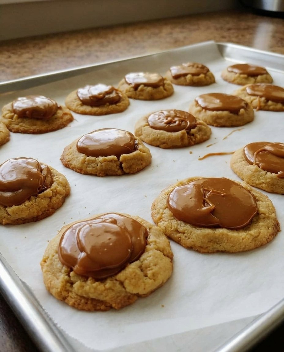 A close up view of a hand pressing a thumbprint into chocolate cookie dough balls