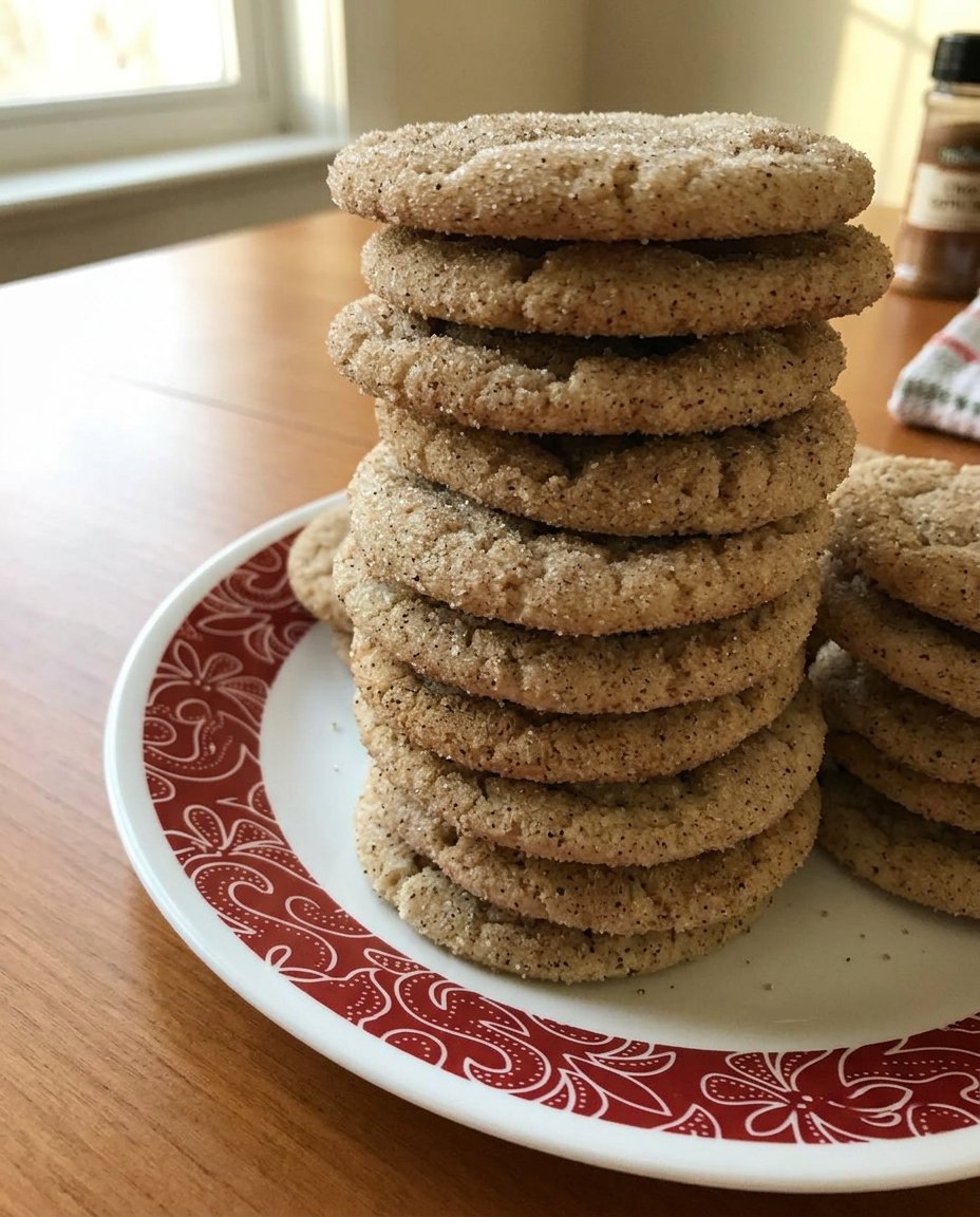 Chai snickerdoodles with a thick aromatic spice coating showing surface cracks.