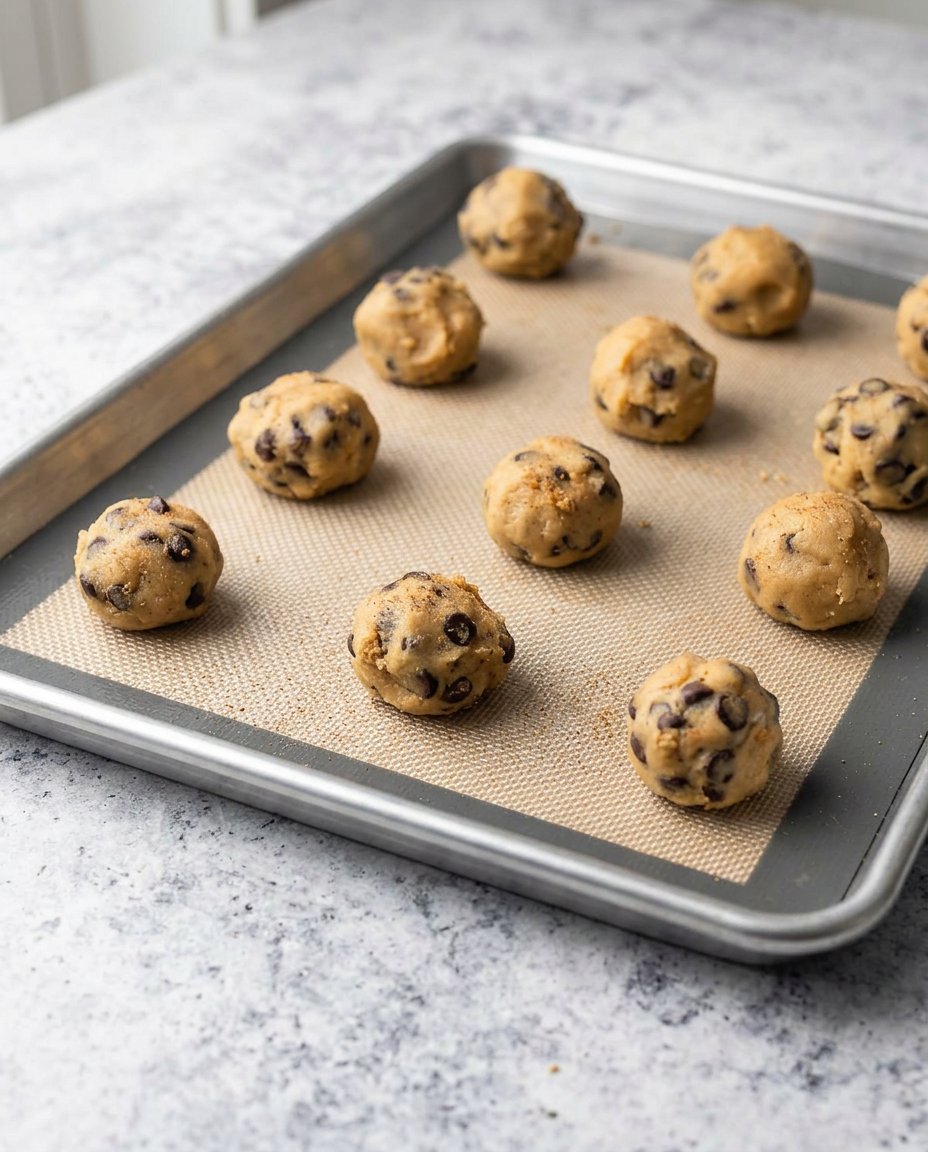 A bowl of chilled chai cookie dough showing the proper hydrated consistency.
