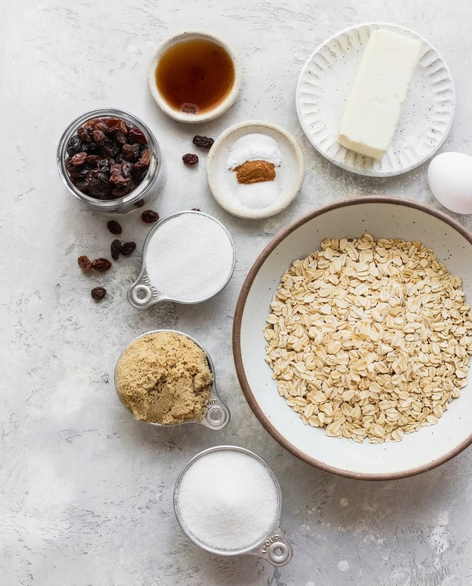 Scooped oatmeal raisin cookie dough balls chilled on a parchment lined sheet