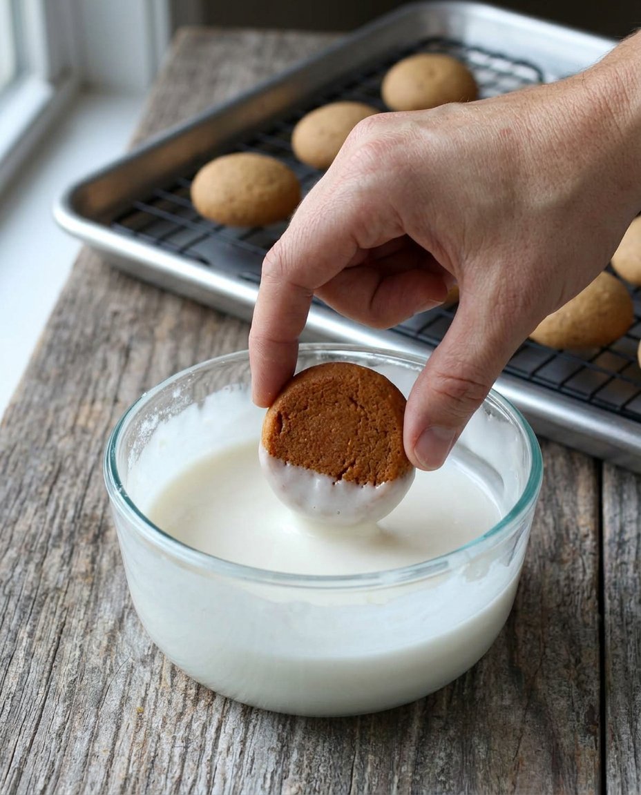 Chilled pfeffernusse dough being sliced and rolled into balls