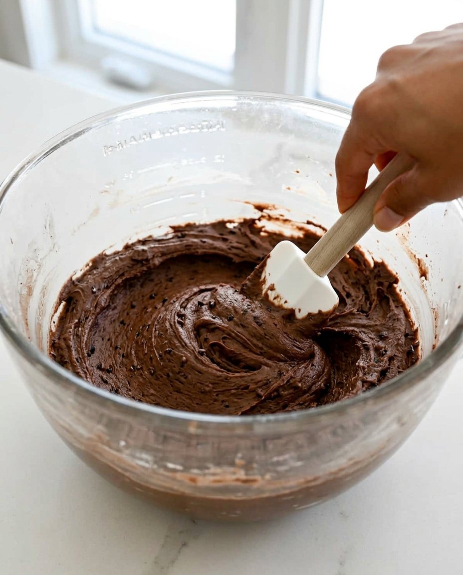 Bowls of flour, cocoa powder, and sugar laid out for a technical chocolate bake.
