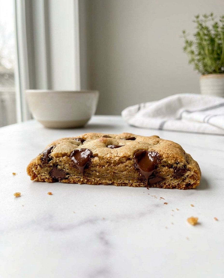 A bowl of tahini cookie dough resting to show the hydration process.