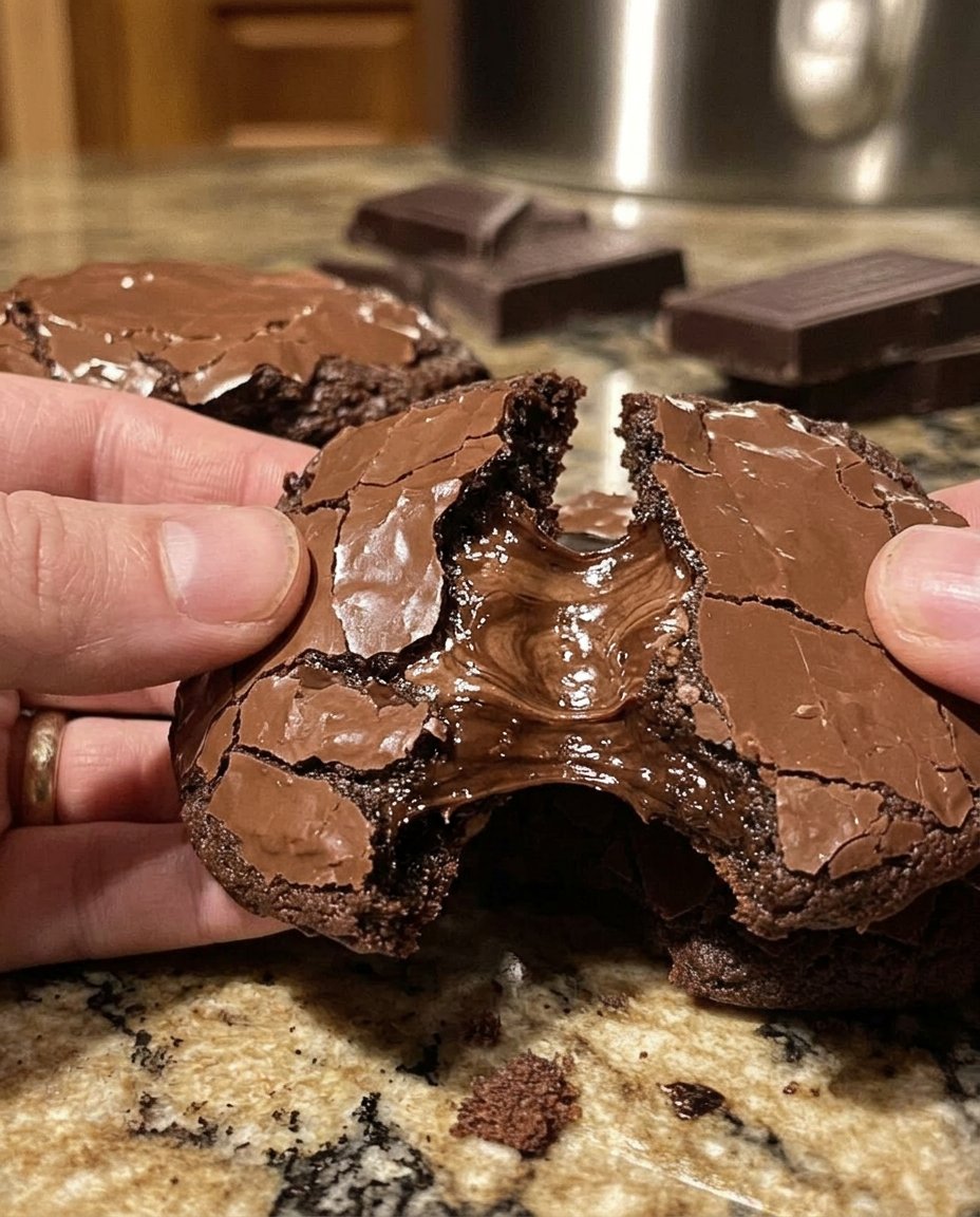 A stack of perfectly baked flourless Nutella cookies showing a crackled top and fudgy center.