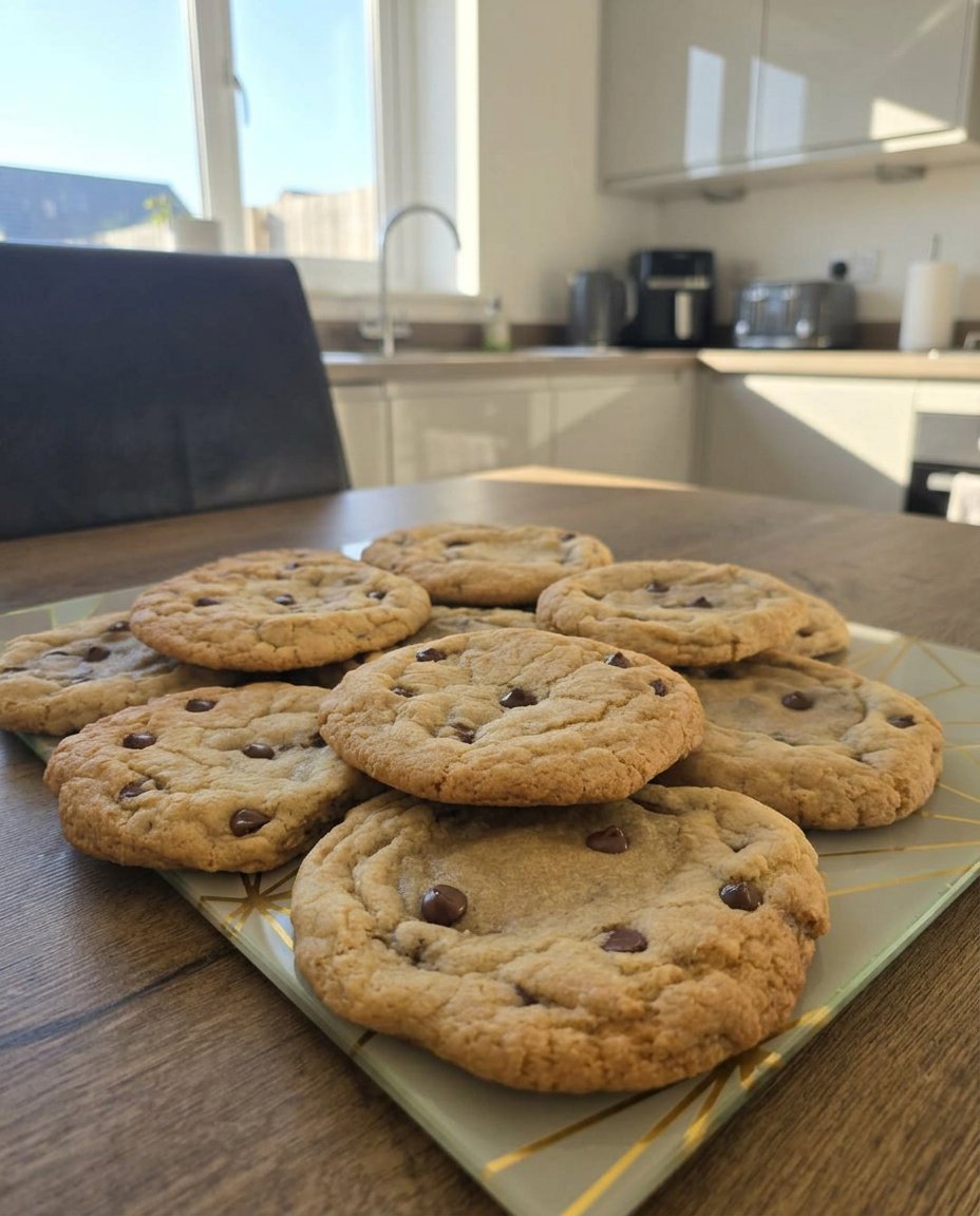 Gluten free chocolate chip cookies with brown butter on a wire rack