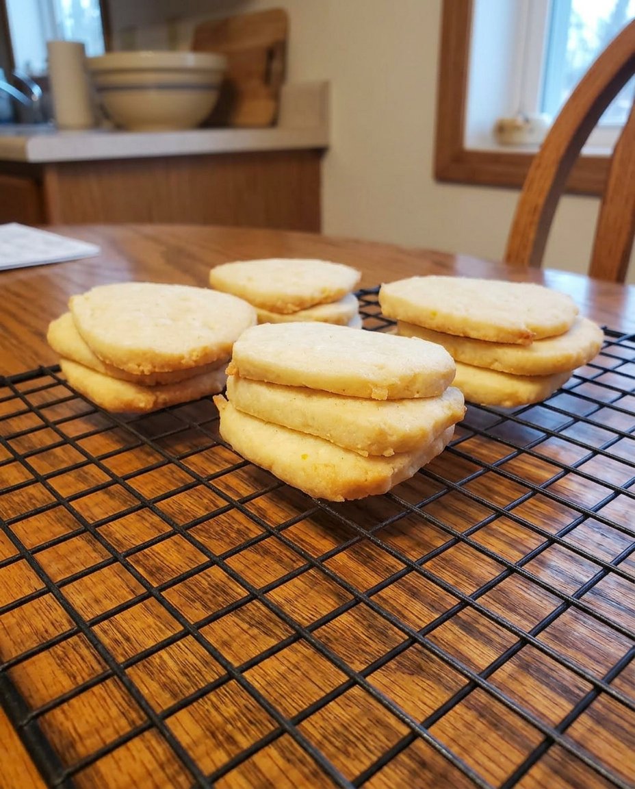 Icebox cookie dough logs wrapped in parchment paper chilling in a refrigerator