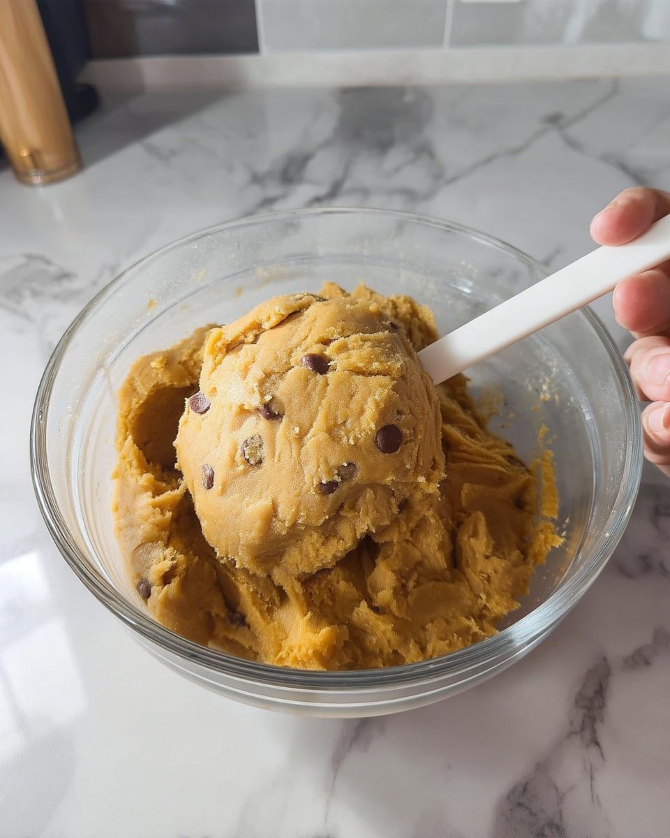 Assorted ingredients including toasted sugar, butter, flour, and high-quality chocolate chips.