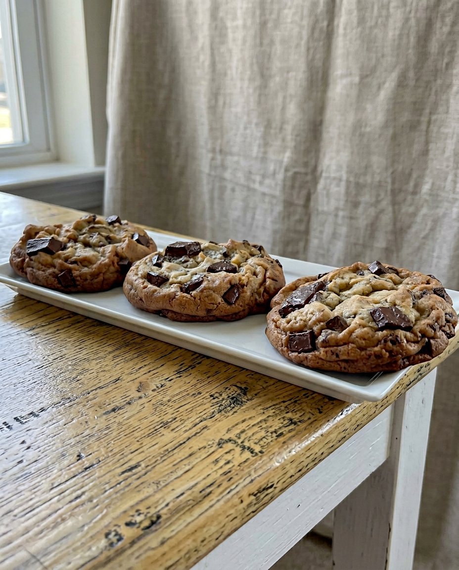 A close up of a loaded cowboy cookie showing oats, chocolate and pecans