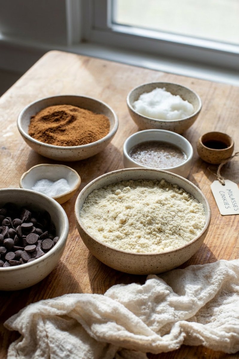Plate of molasses cookies served with a cup of tea
