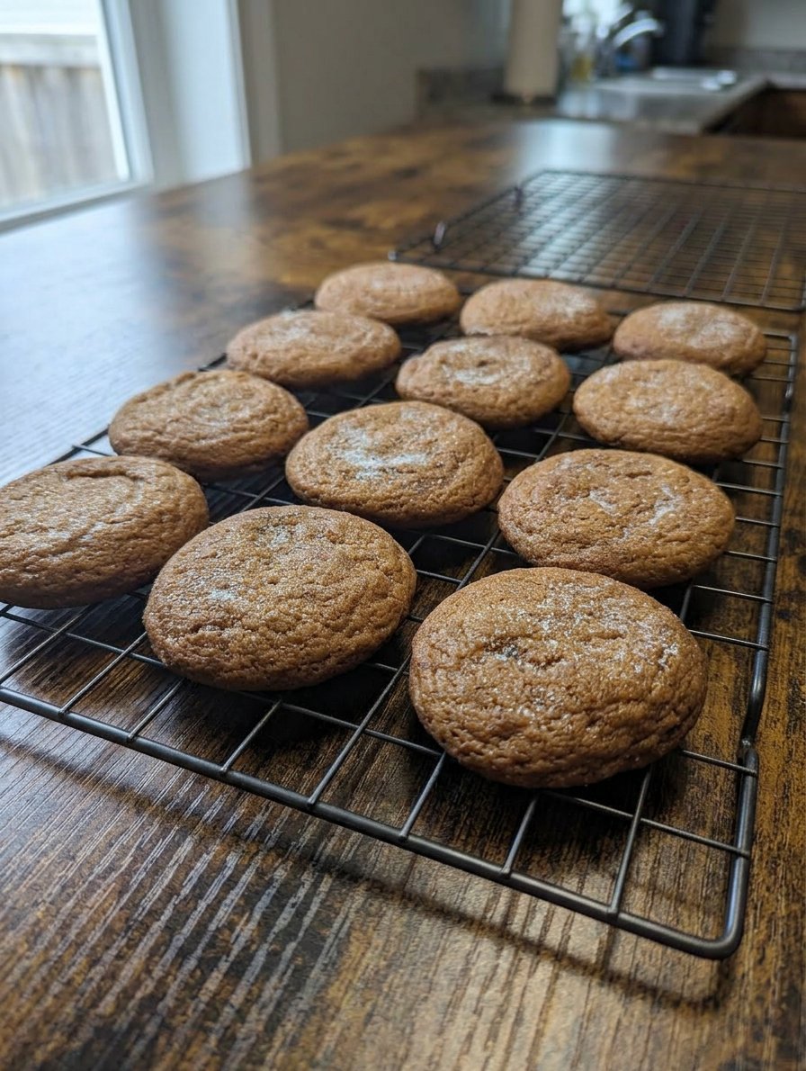 Soft molasses cookies with sugar crust and cracked tops