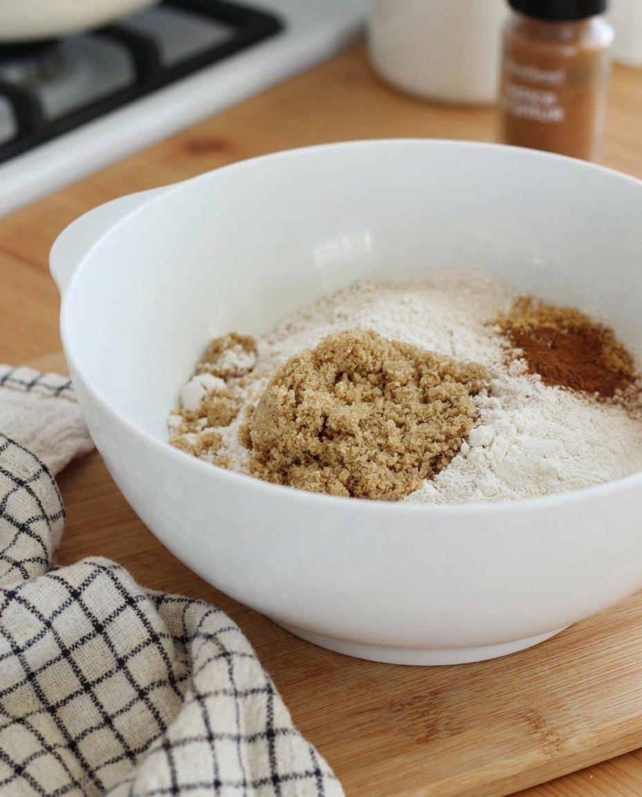 Ingredients for gingerbread cake including molasses, sour cream, and spices.