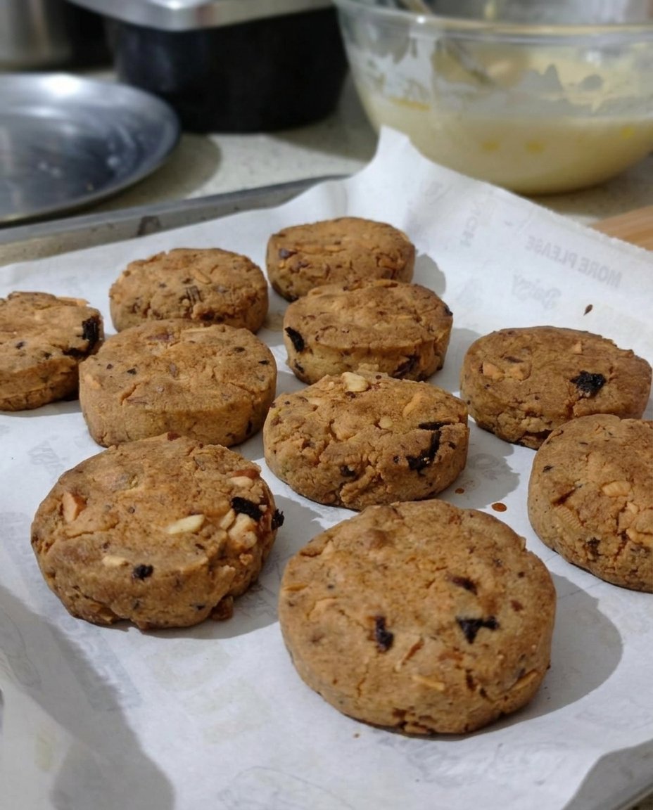 Naan Khatai dough showing the aerated ghee and sugar mixture