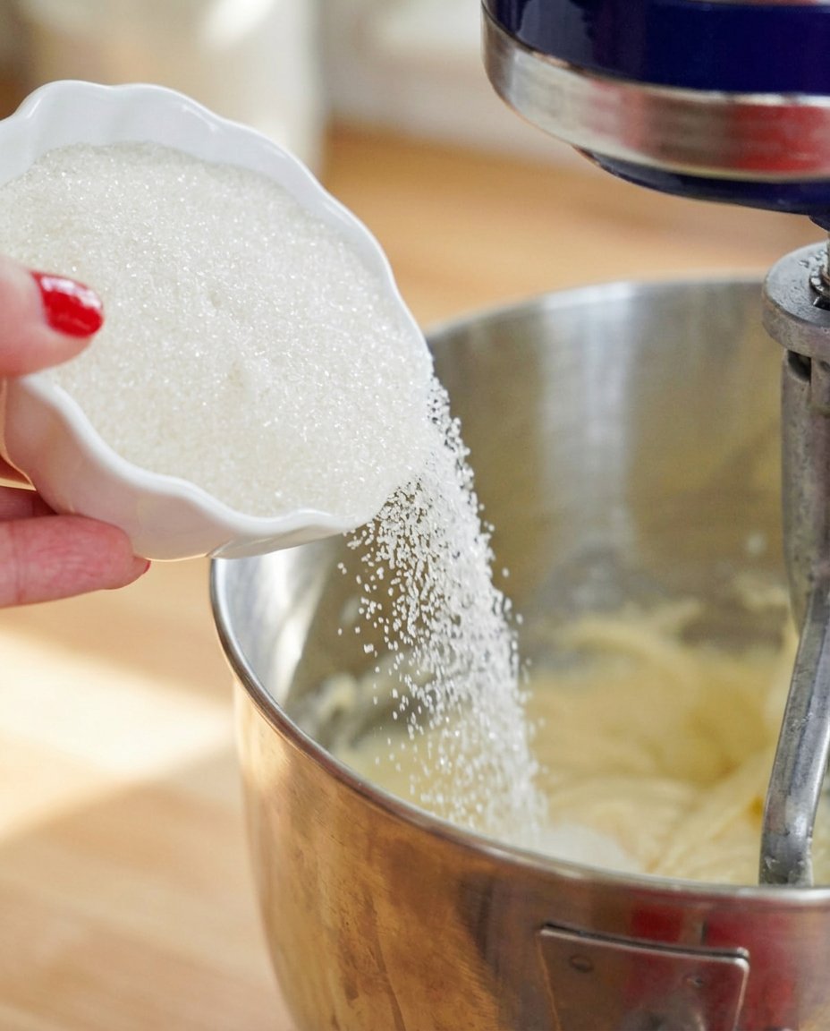 Bowls of sugar, cocoa, butter, and oats measured precisely for no bake cookies
