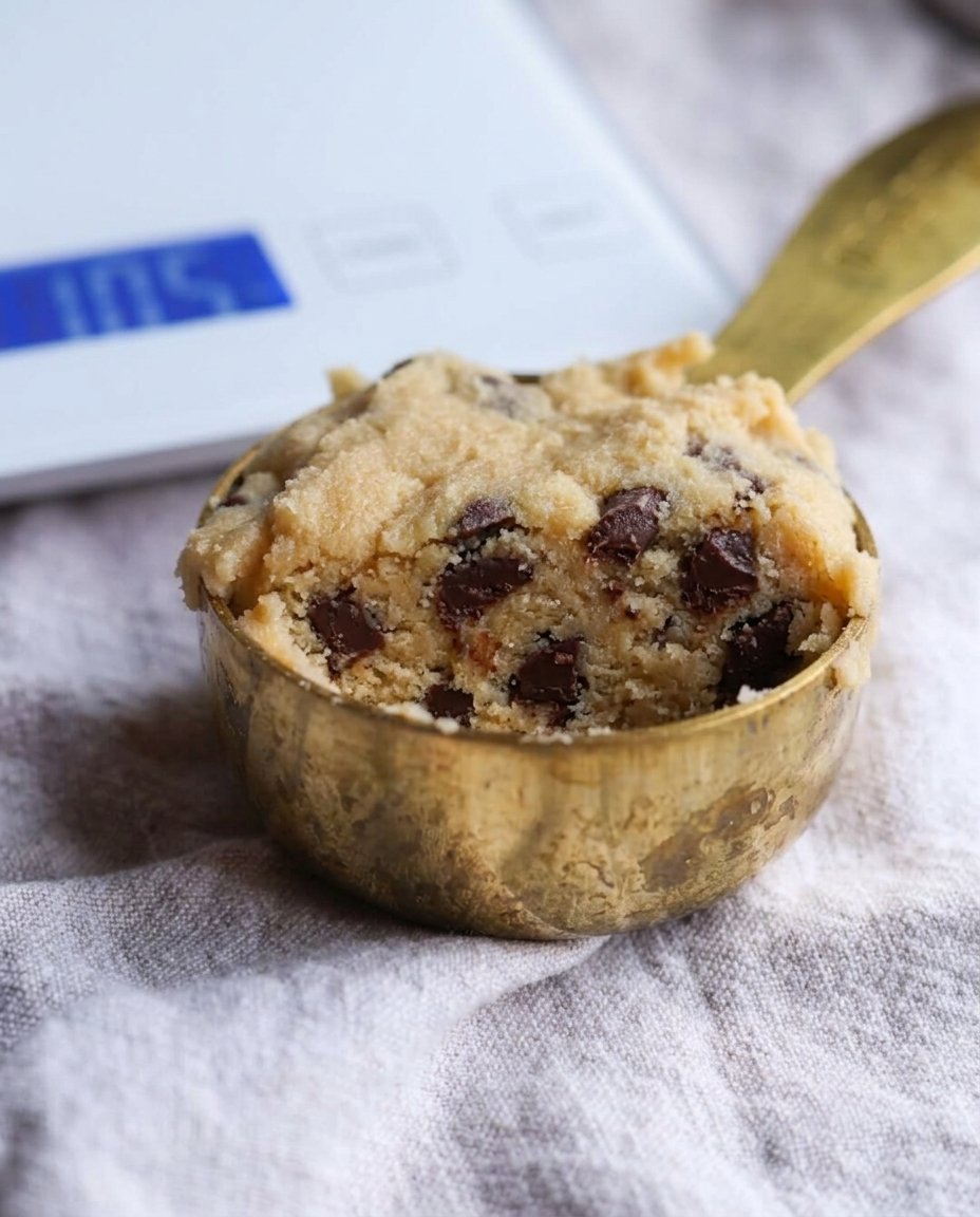 A digital thermometer being inserted into a thick cookie