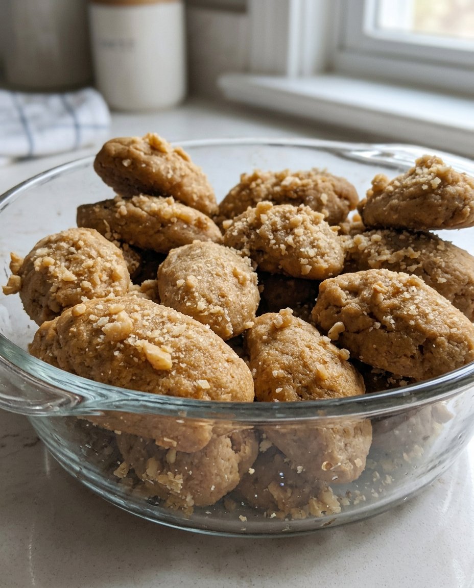 Close up of a melomakarona cookie showing the honey-soaked crumb