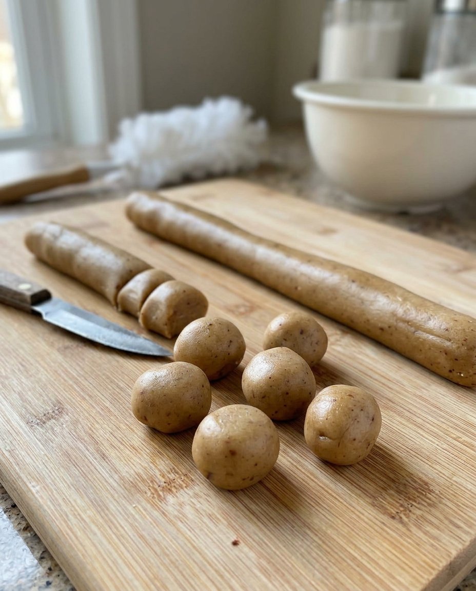 Brushing hot pfeffernusse cookies with a lemon sugar glaze
