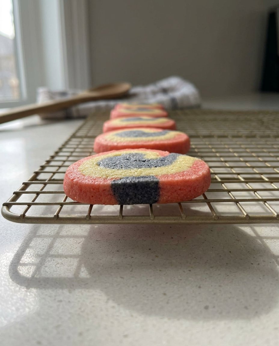 Two-toned chocolate and vanilla pinwheel cookies showing precise spiral definition.