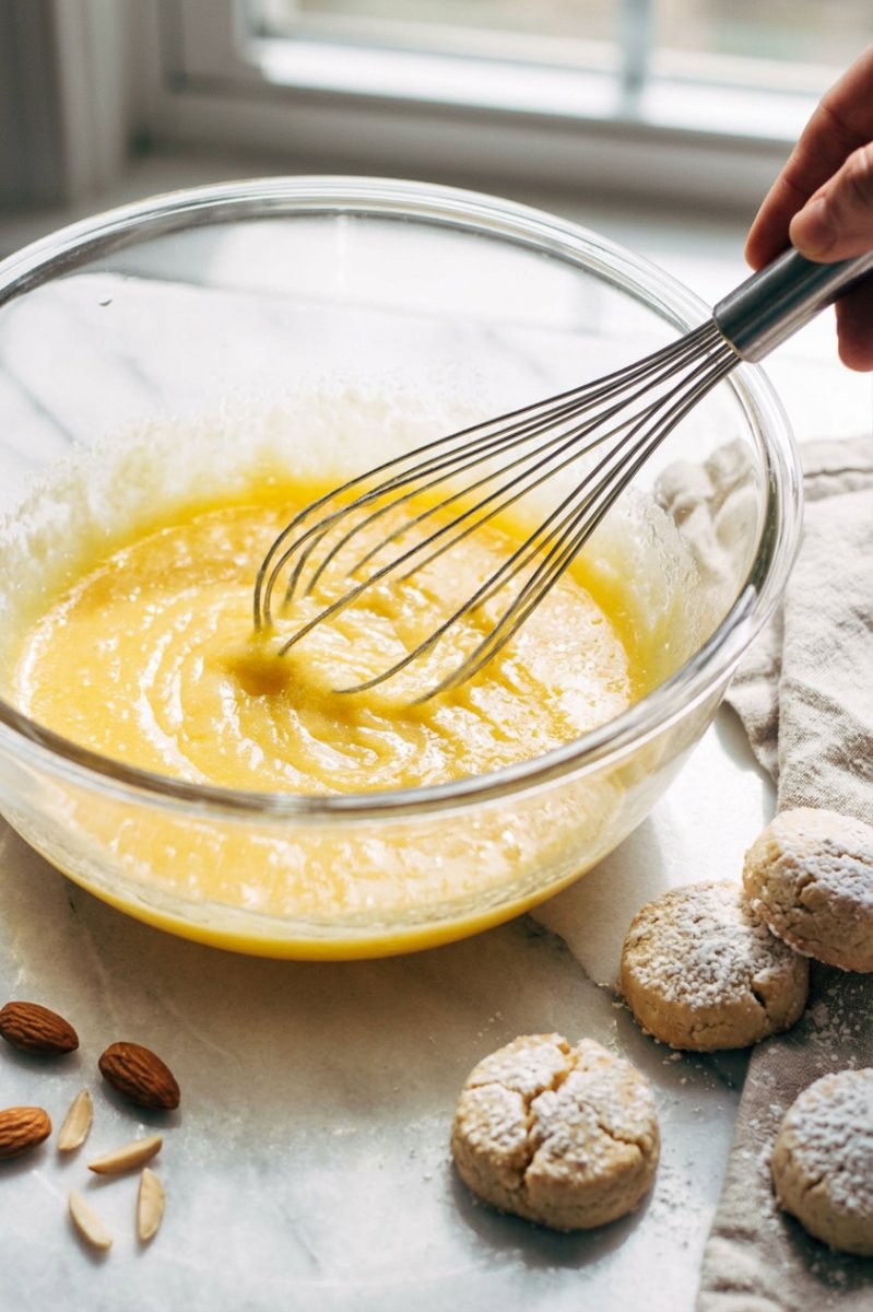 Close up of polvorones crumb structure highlighting the dusty texture