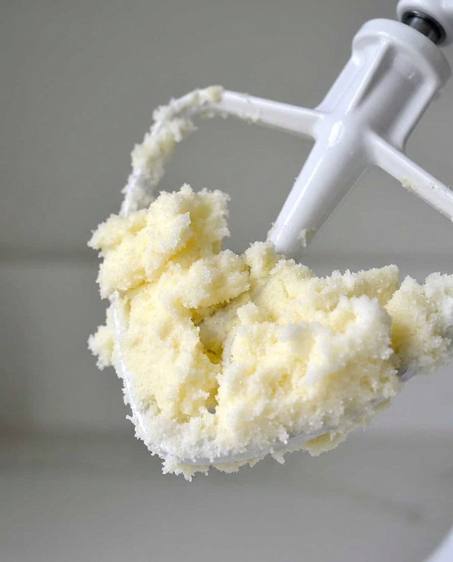 Mis en place for blue character cookies with gram measurements shown