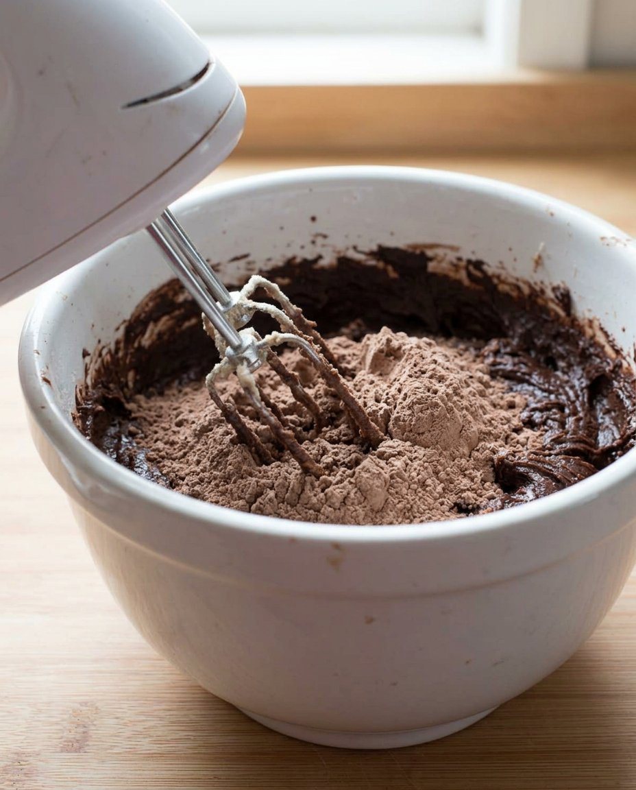 Close up of quick oats and dark molasses in a glass mixing bowl