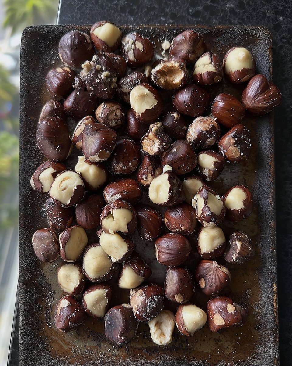 Rolling out chocolate cookie dough between two sheets of parchment paper.