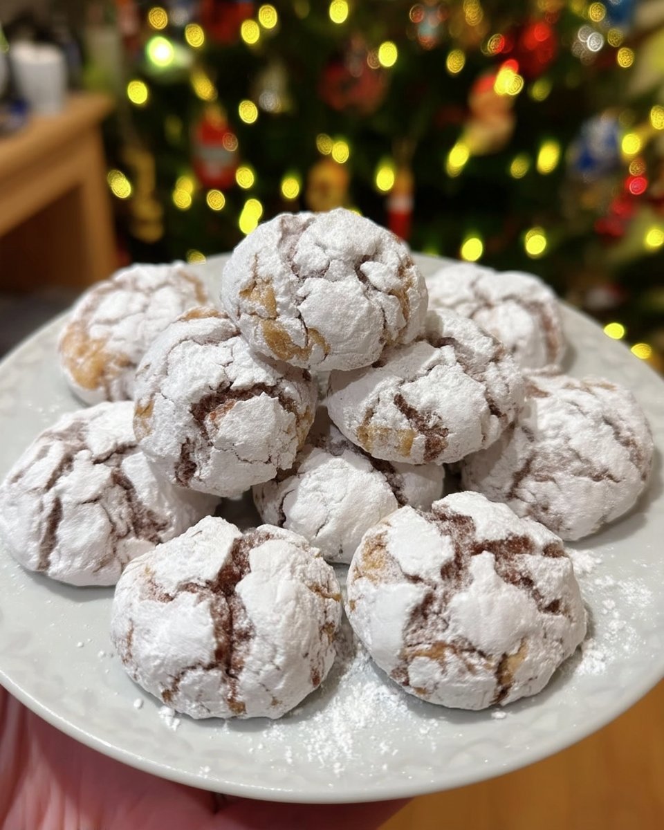 Three amaretti cookies plated next to a small cup of espresso