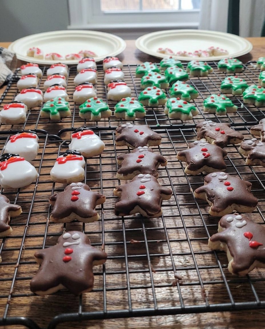 Italian Christmas cookies dusted with sugar served on a traditional platter with tea.