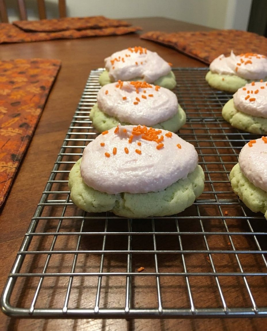 Frosted Lofthouse copycat cookies served on a decorative plate with tea