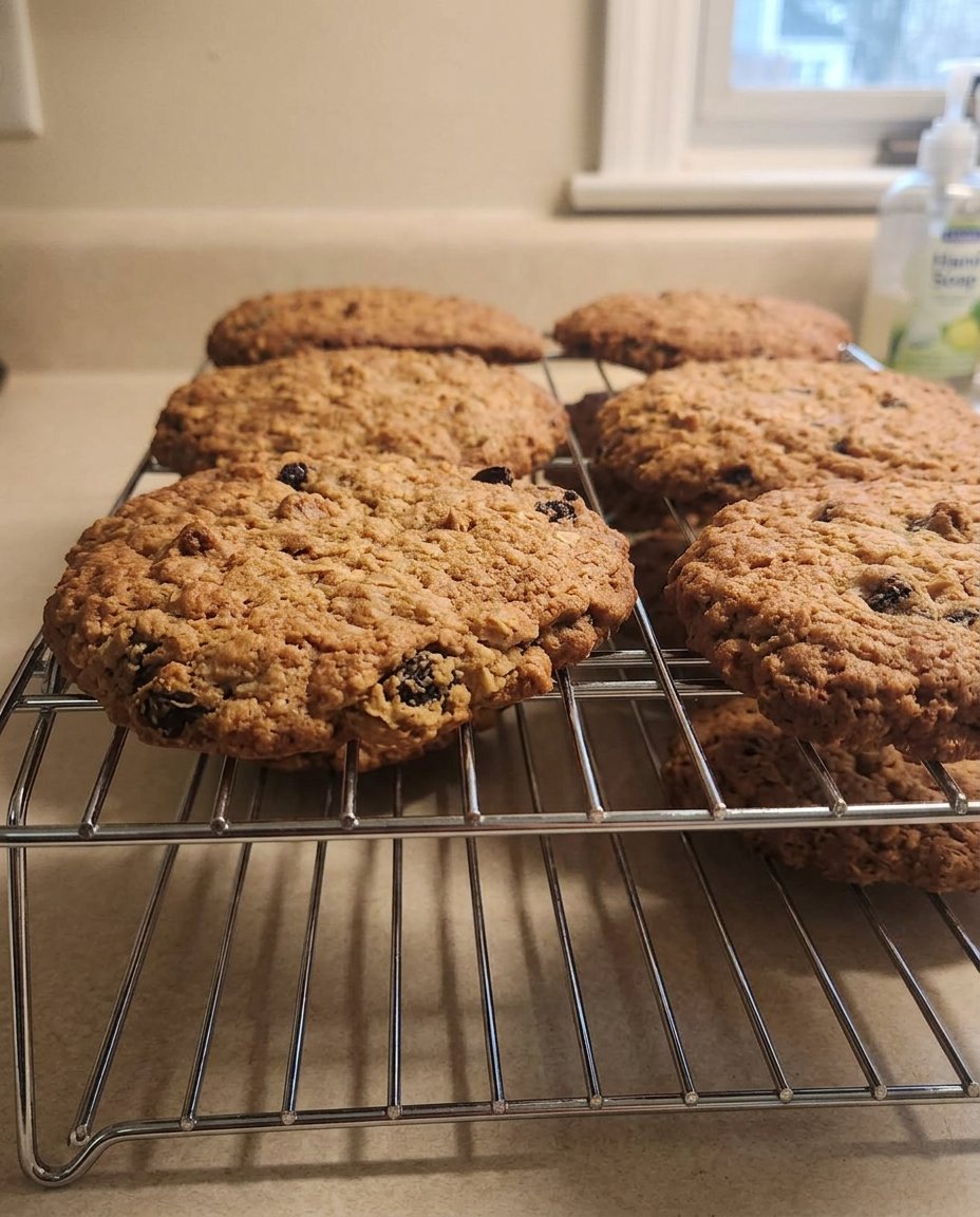 Platter of rum raisin cookies ready for serving
