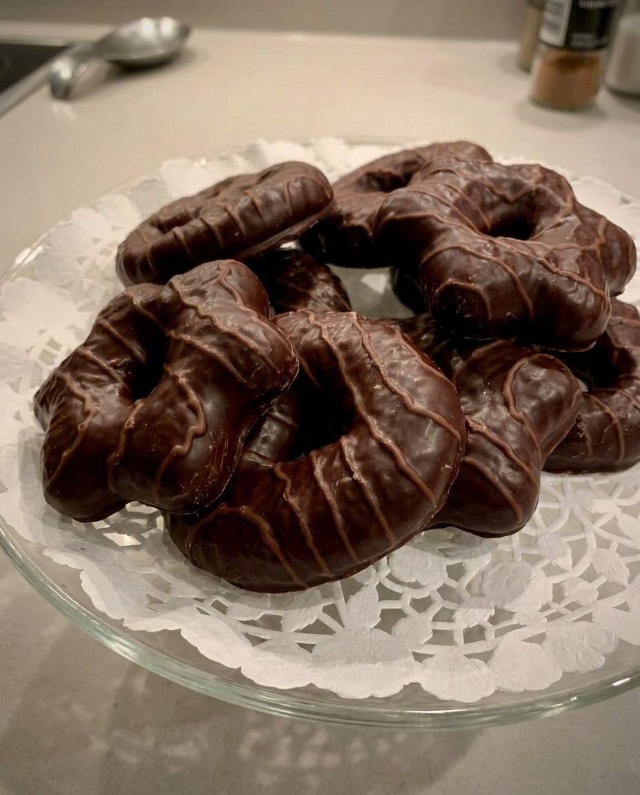 Sandkuchen cookies served on a plate next to a cup of black tea