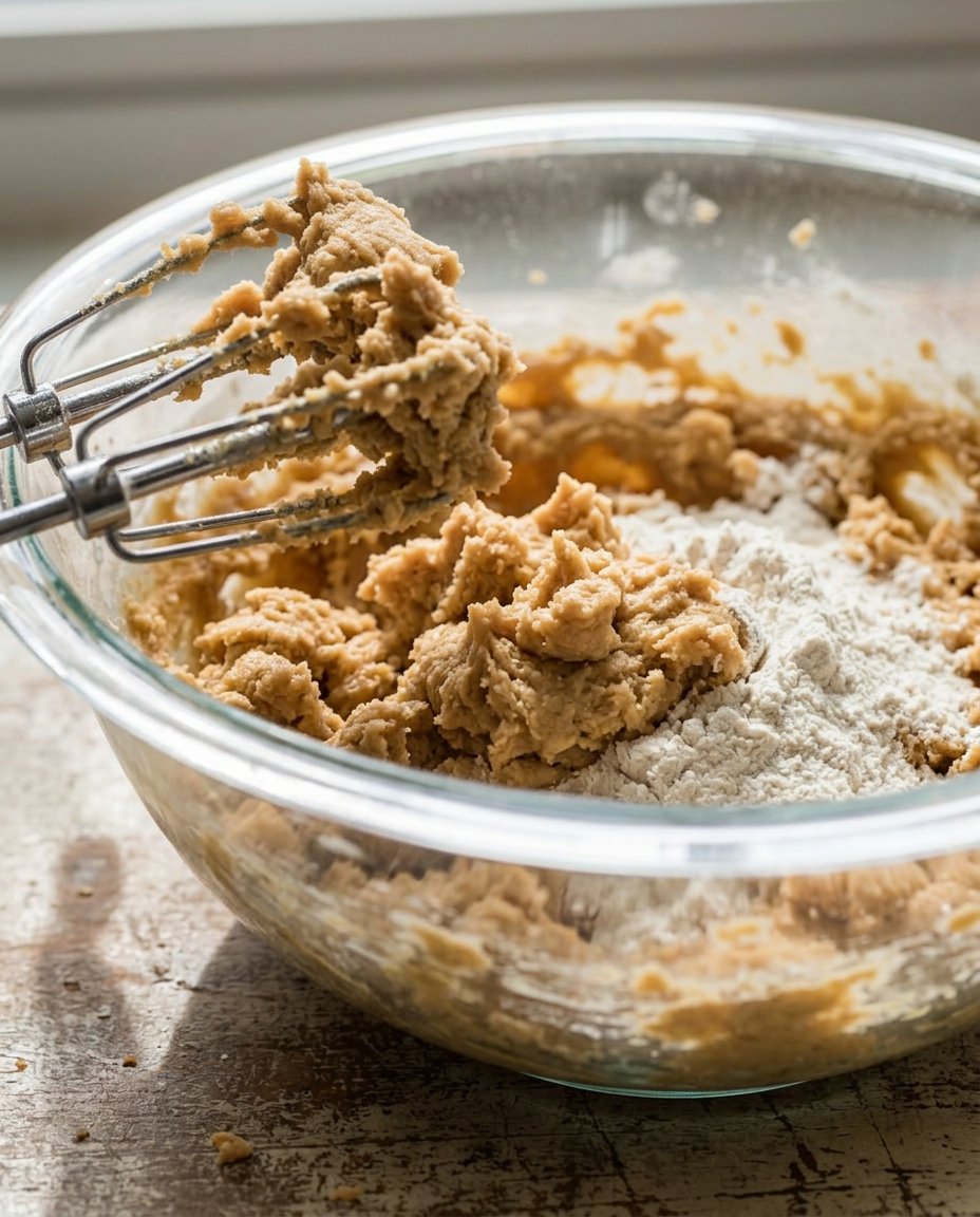 A chef knife slicing a 1.5 inch wide dough log into quarter inch rounds