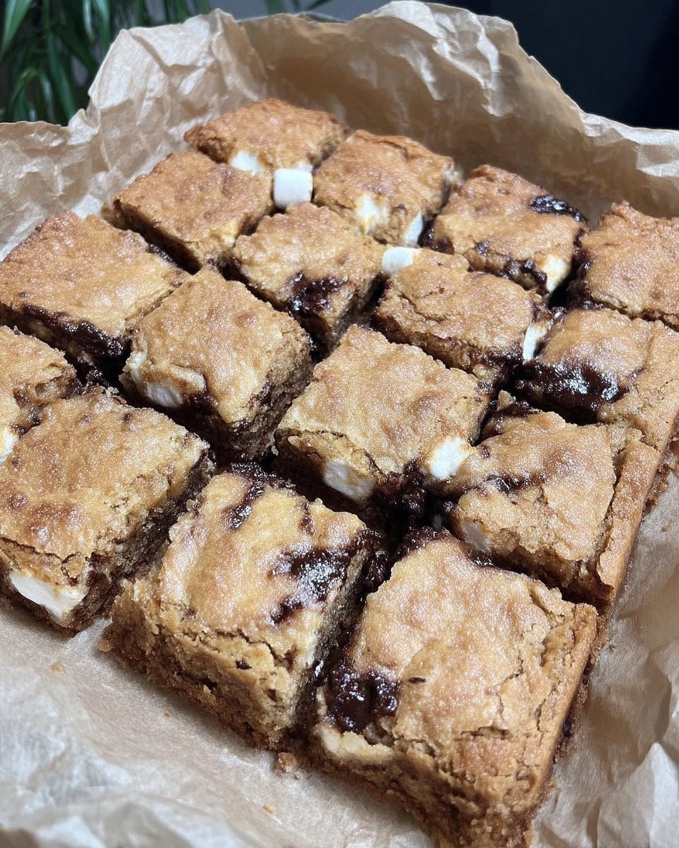 Smore cookies served with a glass of milk